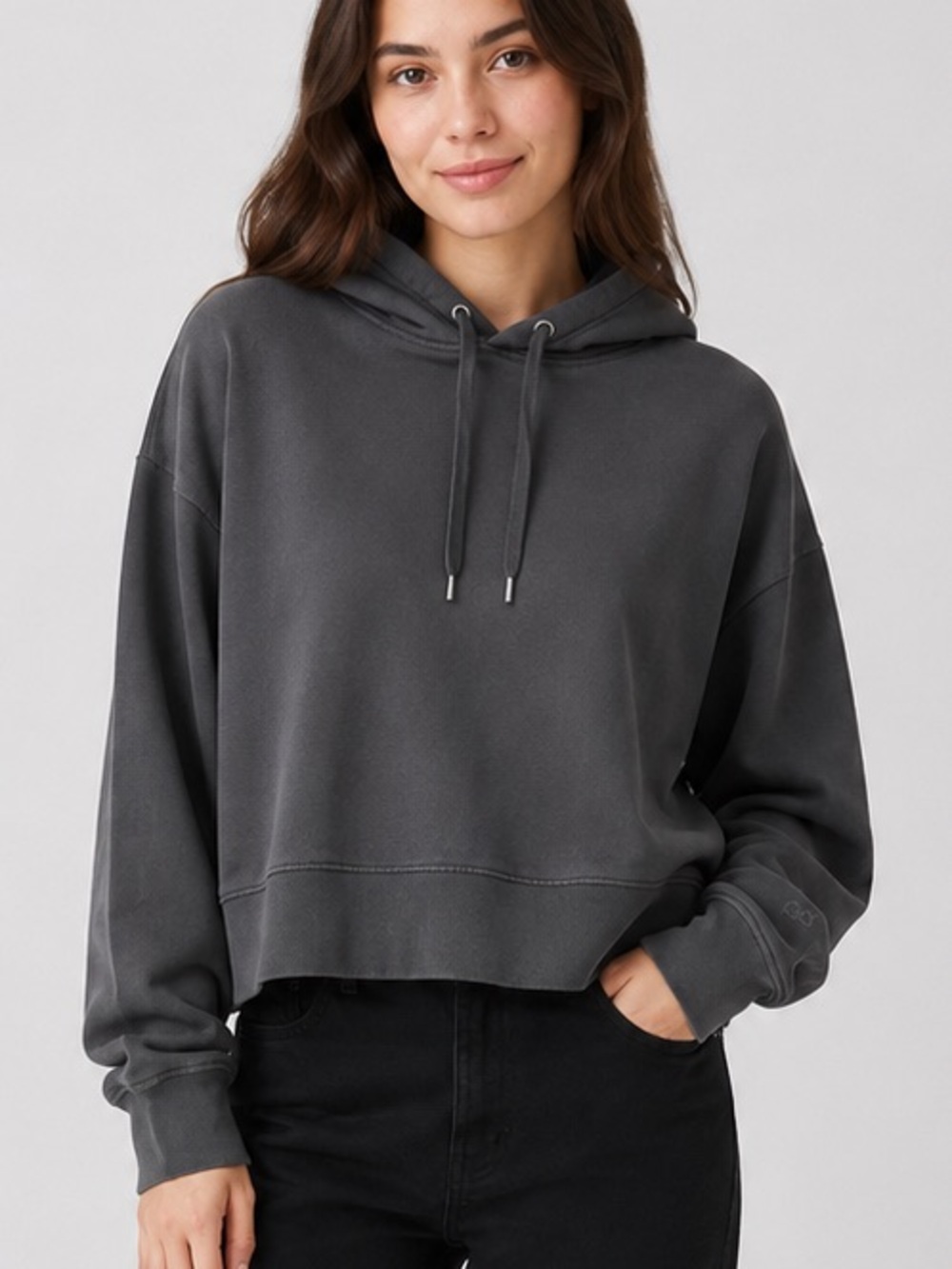 CALIA Women’s Cropped Hoodie Sweatshirt Gray Size M